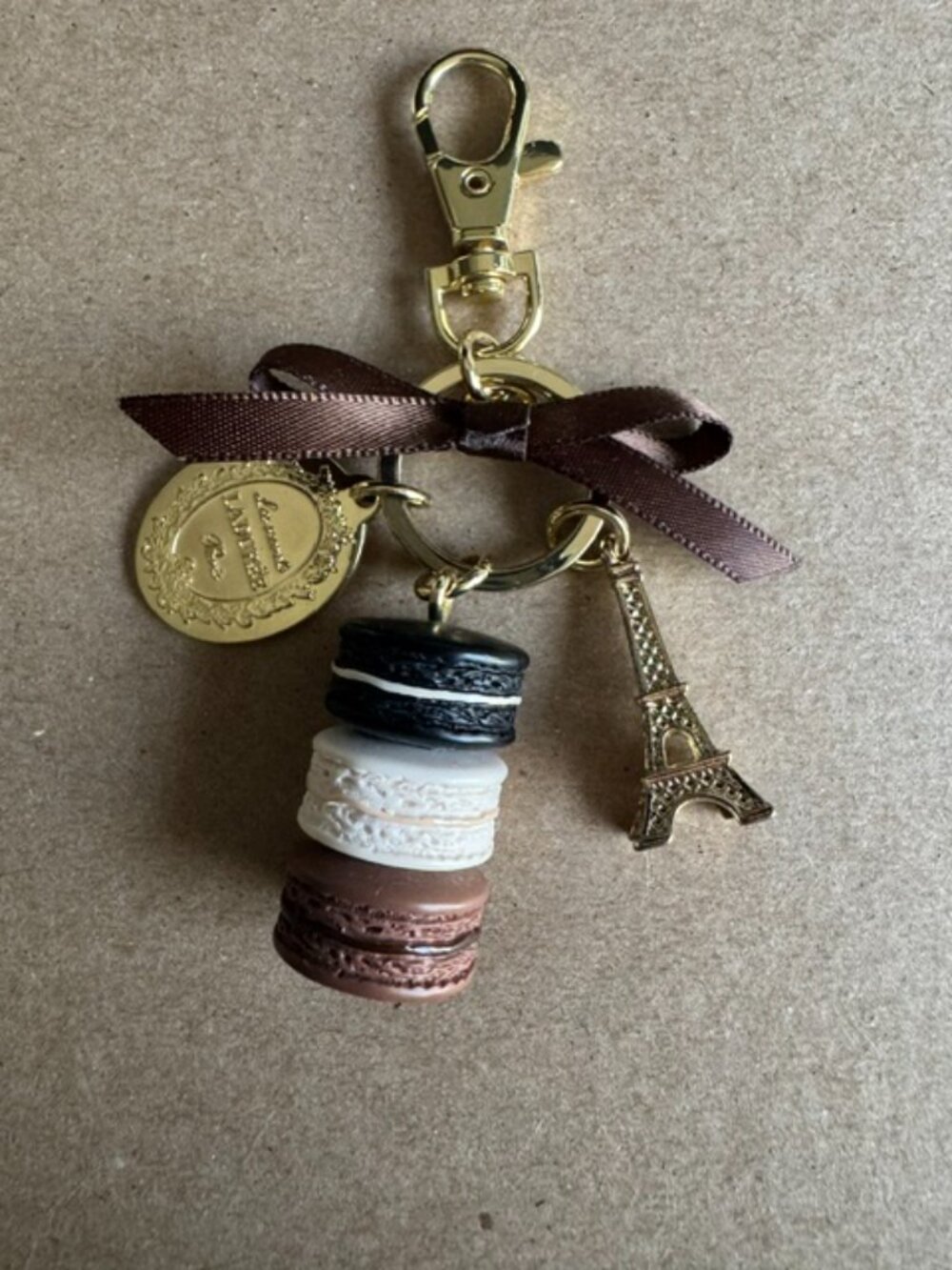 LADUREE PARIS MACAROON KEYCHAIN RING BAG CHARM
